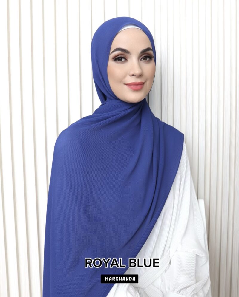 Sara Pleated Shawl - ROYAL BLUE