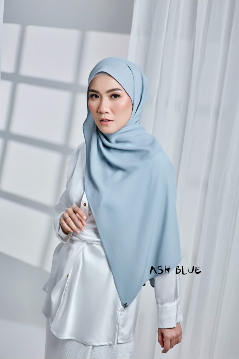 Korean Chiffon Shawl - ASH BLUE