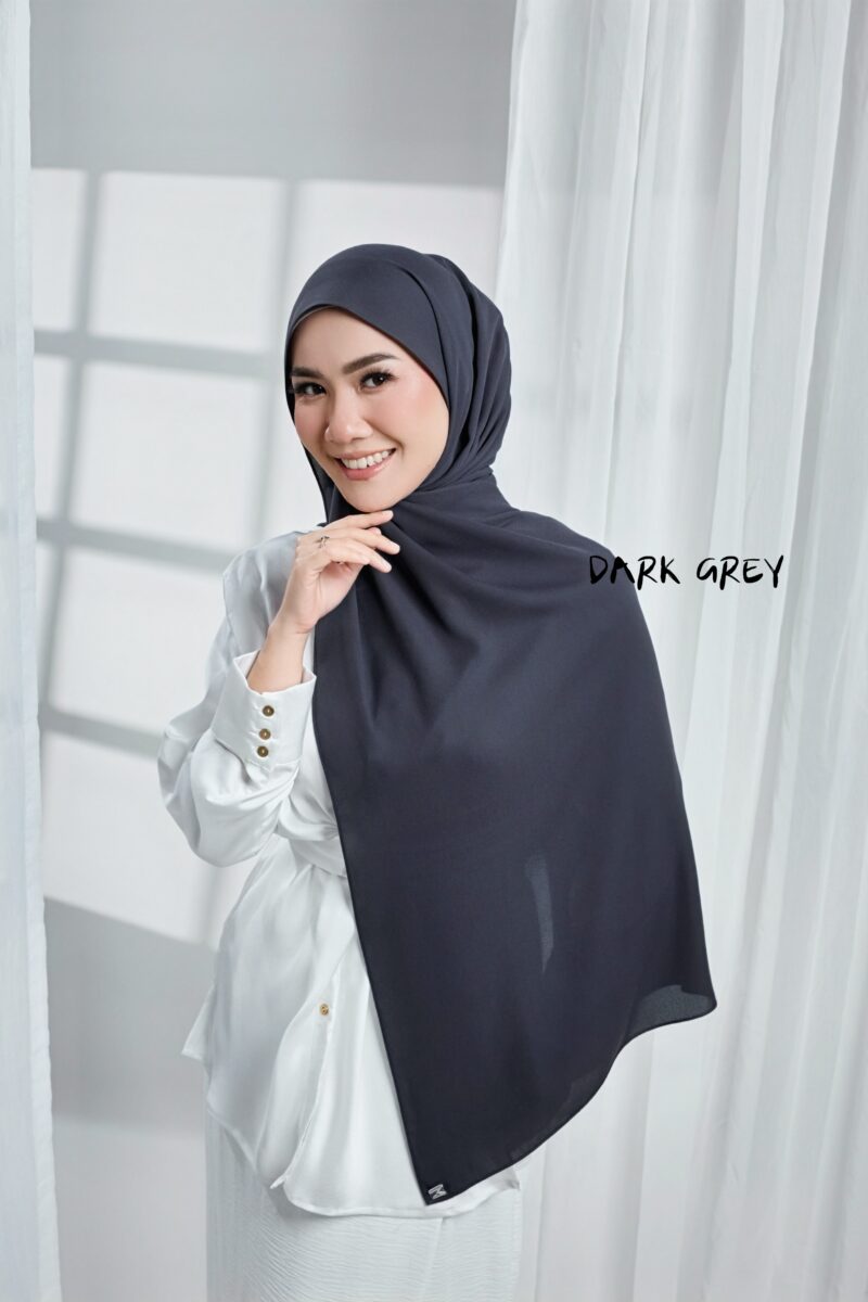 Korean Chiffon Shawl - DARK GREY