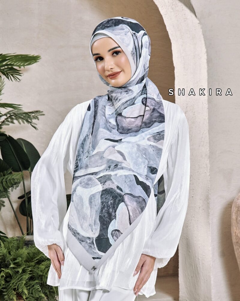 GLAM RAYA PRINTED PLEATED SHAWL - SHAKIRA